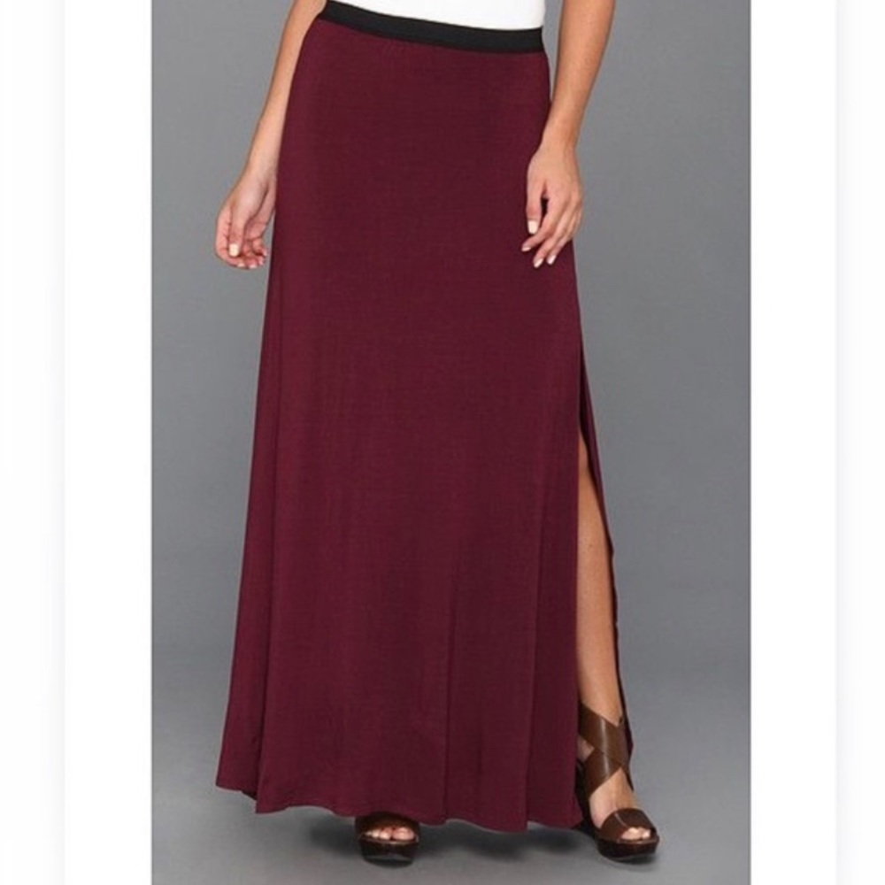 Free People Plum Stretch Maxi Skirt